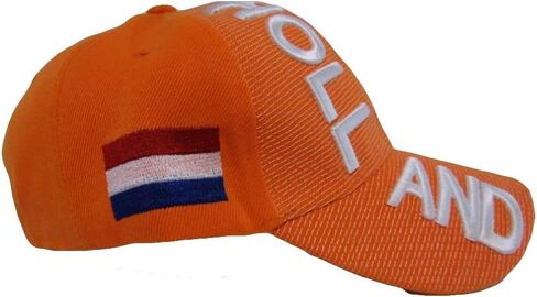 K's Novelties Holland Netherlands Country Letters Flag Orange 100% Poly Twill Cap 3D Embroidered Adjustable in Saudi Arabia