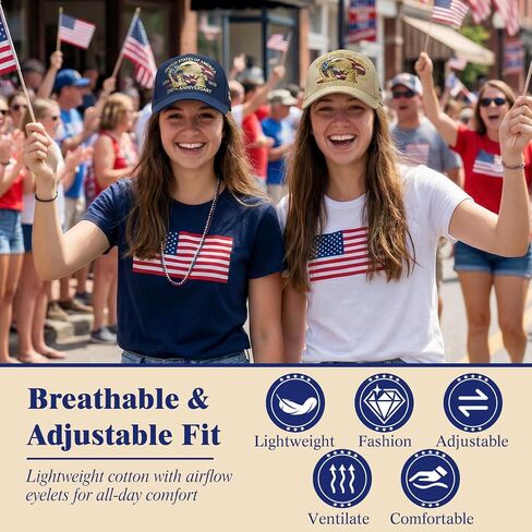 Hercicy 2 Pack 250th Anniversary Hat Eagle Embroidery USA Patriotic Baseball Cap 1776-2026 American Adjustable Hat for Men&Women in Kuwait