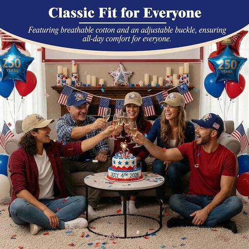 Hercicy 2 Pack 250th Anniversary Hat Eagle Embroidery USA Patriotic Baseball Cap 1776-2026 American Adjustable Hat for Men&Women in Kuwait