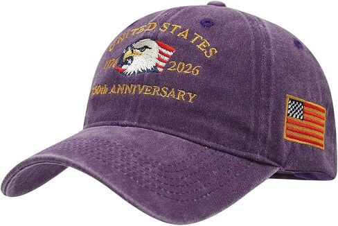 USA 250th Legacy Hat: 1776-2026 Heritage Eagle Vintage Cap, Distressed Cotton for Patriotic Family Photos & Events in Kuwait