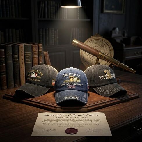 USA 250th Legacy Hat: 1776-2026 Heritage Eagle Vintage Cap, Distressed Cotton for Patriotic Family Photos & Events in Kuwait
