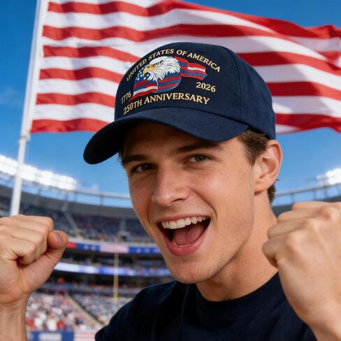 250th Anniversary USA Hat, Eagle & Flag Embroidered United States 250 Year American Anniversary Hat, Patriotic Hats for Men (US, Alpha, One Size, Blue) in Saudi Arabia