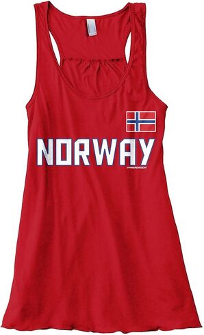Threadrock Women's Norway National Pride Flowy Racerback Tank Top in Kuwait