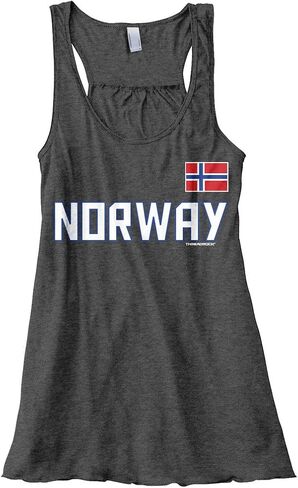 Threadrock Women's Norway National Pride Flowy Racerback Tank Top in Kuwait