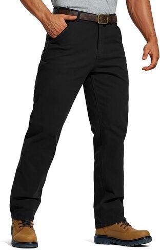 HISEA Flex Work Pants for Men Construction, Mens Stretch Canvas Utility Pants with 7 Pockets in Kuwait