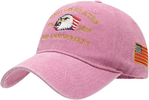 USA 250th Legacy Hat: 1776-2026 Heritage Eagle Vintage Cap, Distressed Cotton for Patriotic Family Photos & Events in Kuwait