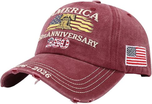 USA 250th Legacy Hat: 1776-2026 Heritage Eagle Vintage Cap, Distressed Cotton for Patriotic Family Photos & Events in Kuwait