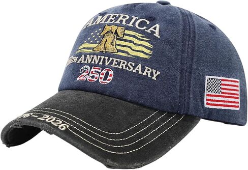 USA 250th Legacy Hat: 1776-2026 Heritage Eagle Vintage Cap, Distressed Cotton for Patriotic Family Photos & Events in Kuwait