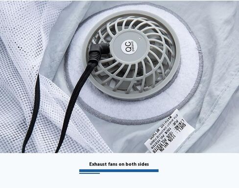 سترة تبريد قابلة للشحن عبر USB، 3 سرعات، مراوح مزدوجة، ملابس مكيفة للرياضات الخارجية/العمل في الطقس الحار in Kuwait