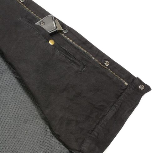 Club Vest Men's Concealed Snap Denim with Hidden Zipper with Leather Trim (Black, XX- Large) in Saudi Arabia