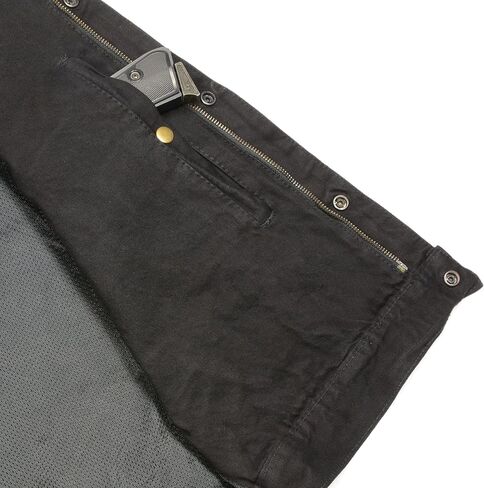 Club Vest Men's Concealed Snap Denim with Hidden Zipper with Leather Trim (Black, XX- Large) in Saudi Arabia