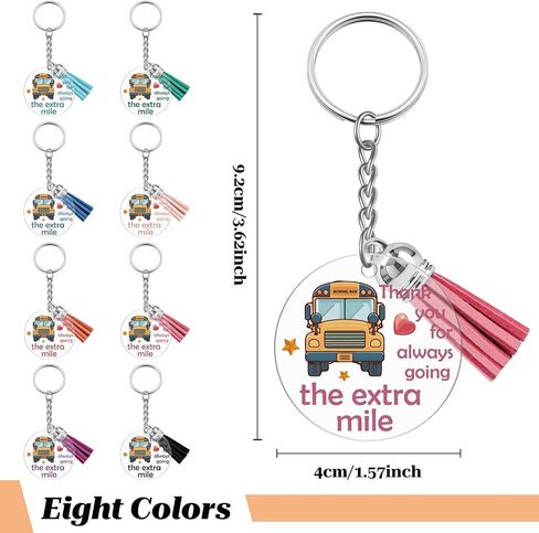 8Pcs School Bus Driver Thank You Keychains Bulk Bus Driver Appreciation Gifts for Men End of Year Gift Retirement Keychains for Women Back to School Gifts Christmas Retirement Gift for Buses Drivers in Kuwait