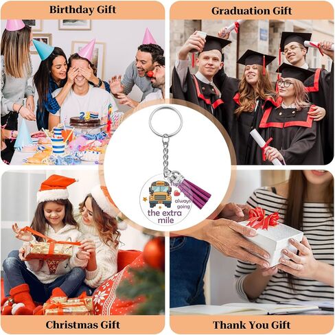 8Pcs School Bus Driver Thank You Keychains Bulk Bus Driver Appreciation Gifts for Men End of Year Gift Retirement Keychains for Women Back to School Gifts Christmas Retirement Gift for Buses Drivers in Kuwait