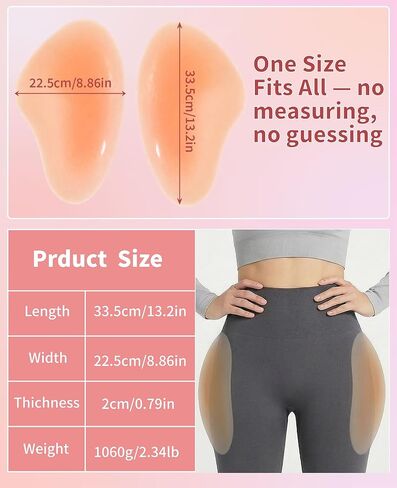 2PCS Silicone Hip Pads Enhancer for Women, Corrector Lifter Buttocks for Bigger Butt, Self Adhesive Thick Hip Dip Filler in Saudi Arabia