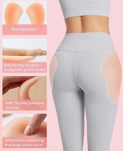 2PCS Silicone Hip Pads Enhancer for Women, Corrector Lifter Buttocks for Bigger Butt, Self Adhesive Thick Hip Dip Filler in Saudi Arabia