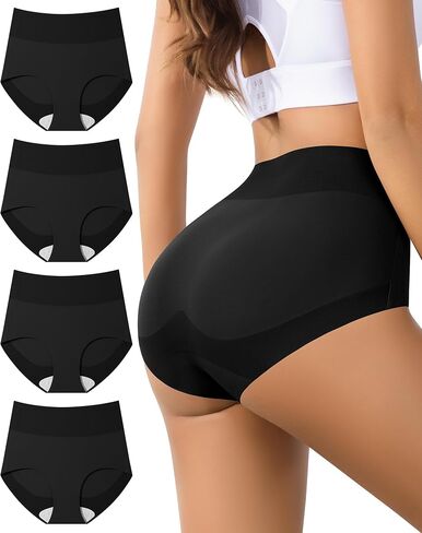 Eiggam Women's High Waisted Underwear Tummy Control panties No Show Silky Stretch Women Briefs Seamless Full Coverage Undies in Saudi Arabia