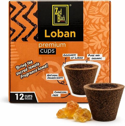 Zed Black Premium Sambrani Dhoop/Havan Cups – 12 PCS | Charcoal-Free Natural Guggal Blend | Long-Lasting Fragrance for Prayer, Meditation & Home Aromatic Use in Saudi Arabia