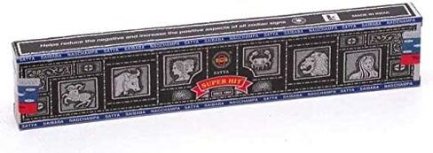 Satya Incense Variety Pack of 12. Each is a 15g Box - Nag Champa, Jasmine Blossom, Midnight, Sandalwood, Patchouli Forest, Blessing, Super Hit, Celestial, Rain Forest, Fortune, Romance, Sunrise in Kuwait
