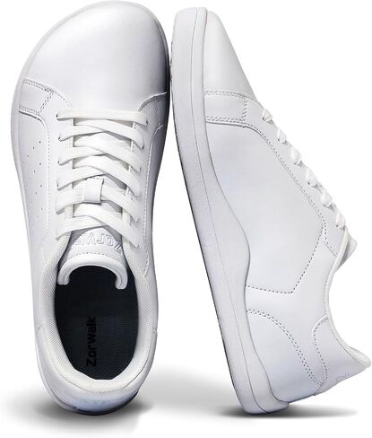 Women's Fashion Sneakers Wide Toe Box Barefoot Shoes Casual Walking Shoes Zero Drop Sneakers for Walking Leather Minimalist Shoes in Kuwait