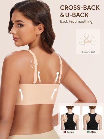 Angelhood Front Closure Bras for Women, Wireless Bra with Jelly Support, Supportive Mastectomy Bras Padded Bralette in Saudi Arabia