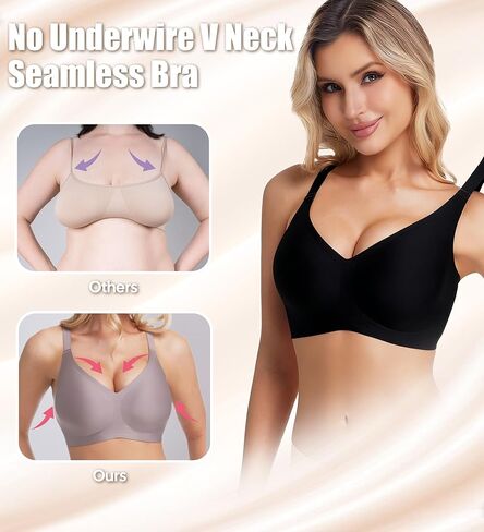 VRCOMFY Jelly Wireless Bras for Women Push Up Seamless Bras No Underwire Bra with Adjustable Straps Everyday Bras in Saudi Arabia