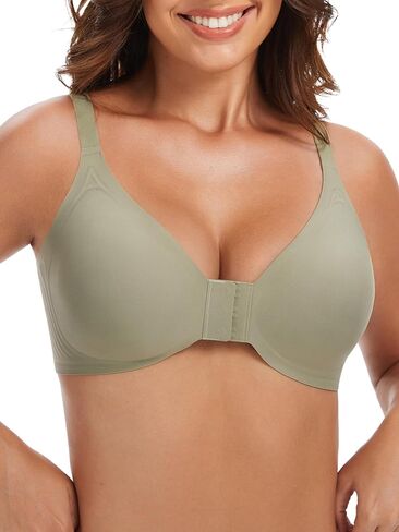 Angelhood Front Closure Bras for Women, Wireless Bra with Jelly Support, Supportive Mastectomy Bras Padded Bralette in Saudi Arabia