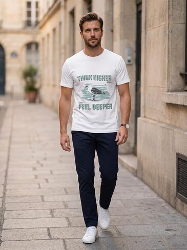 Seagull Ocean Mindfulness Tee, Multi Color, T-Shirt in Kuwait