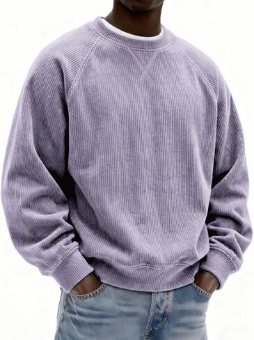 Mens Loose Crew Neck Pullover Long Sleeve Casual Sweatshirt Unisex Daily Streetwear Men Women Everyday Outfits in Kuwait