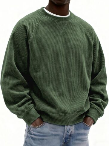 Mens Loose Crew Neck Pullover Long Sleeve Casual Sweatshirt Unisex Daily Streetwear Men Women Everyday Outfits in Kuwait