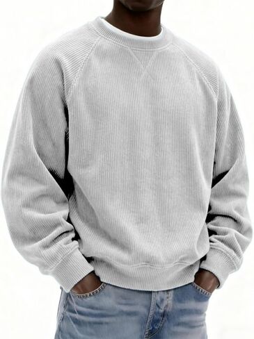 Mens Loose Crew Neck Pullover Long Sleeve Casual Sweatshirt Unisex Daily Streetwear Men Women Everyday Outfits in Kuwait