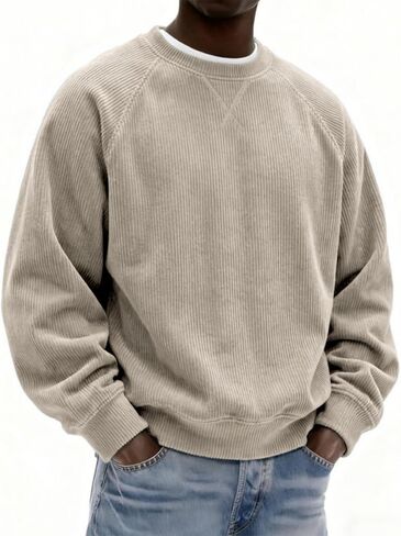 Mens Loose Crew Neck Pullover Long Sleeve Casual Sweatshirt Unisex Daily Streetwear Men Women Everyday Outfits in Kuwait