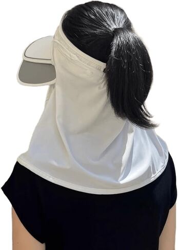 Womens Wide-Brim 3 in 1 Sun-Visor-Hat with Neck-Flap for Outdoor in Kuwait