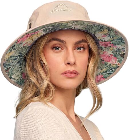 TOP-EX ChicPony™ Ponytail Bucket Sun Hat UVCoolix™ Cooling & UPF 50+, Glow-Effect Botanical Underbrim, Quick-Dry Tech Fabric in Kuwait