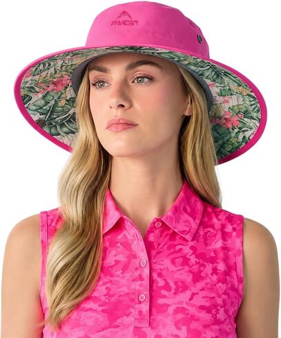 TOP-EX ChicPony™ Ponytail Bucket Sun Hat UVCoolix™ Cooling & UPF 50+, Glow-Effect Botanical Underbrim, Quick-Dry Tech Fabric in Kuwait