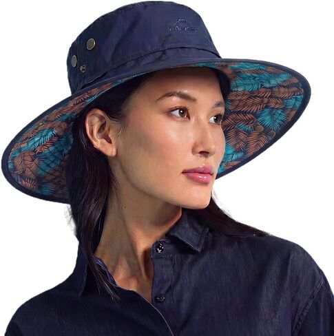 TOP-EX ChicPony™ Ponytail Bucket Sun Hat UVCoolix™ Cooling & UPF 50+, Glow-Effect Botanical Underbrim, Quick-Dry Tech Fabric in Kuwait