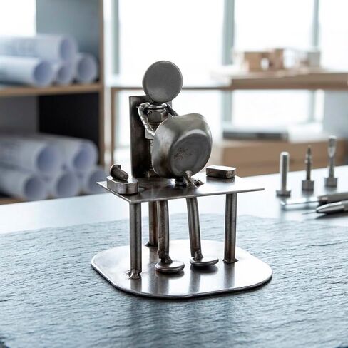 NOVICA Decorative Recycled Auto Part Metal Sculpture, 5.5" Tall, 'Rustic Computer Tech' in Kuwait