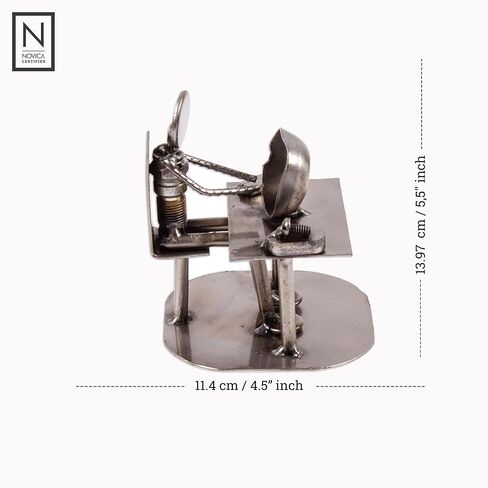 NOVICA Decorative Recycled Auto Part Metal Sculpture, 5.5" Tall, 'Rustic Computer Tech' in Kuwait