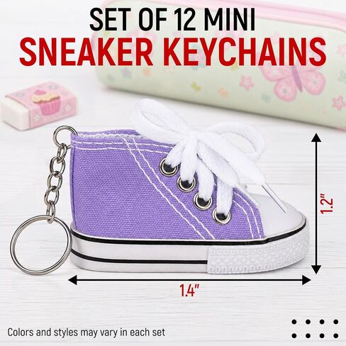 Sneaker Shoe Keychain 12 Pack, Colors May Vary, Mini Sneakers Shoes Keychains for Party Favors, Collectors, Cool Sneakerheads Themed Birthday Gift, Accessories for Bag, Keys, Backpacks, 1.4 x 1.2 Inch in Saudi Arabia