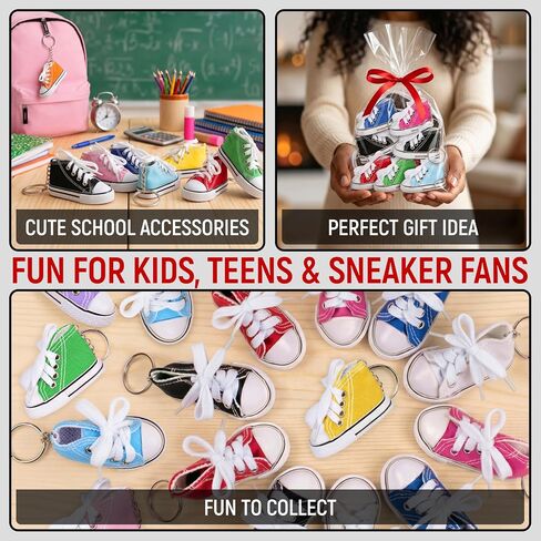 Sneaker Shoe Keychain 12 Pack, Colors May Vary, Mini Sneakers Shoes Keychains for Party Favors, Collectors, Cool Sneakerheads Themed Birthday Gift, Accessories for Bag, Keys, Backpacks, 1.4 x 1.2 Inch in Saudi Arabia