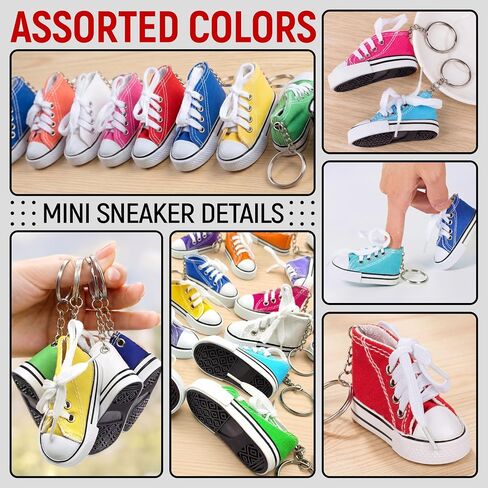 Sneaker Shoe Keychain 12 Pack, Colors May Vary, Mini Sneakers Shoes Keychains for Party Favors, Collectors, Cool Sneakerheads Themed Birthday Gift, Accessories for Bag, Keys, Backpacks, 1.4 x 1.2 Inch in Saudi Arabia