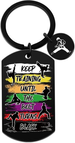 karate Gifts for Boys Taekwondo Gifts for Tae Kwon Do Lovers Jiu Jitsu Gifts for Taekwondo Teacher Black Belt Coach Instructor Jewelry Martial Art Keyring for Men Karate Lovers Keychain in Kuwait