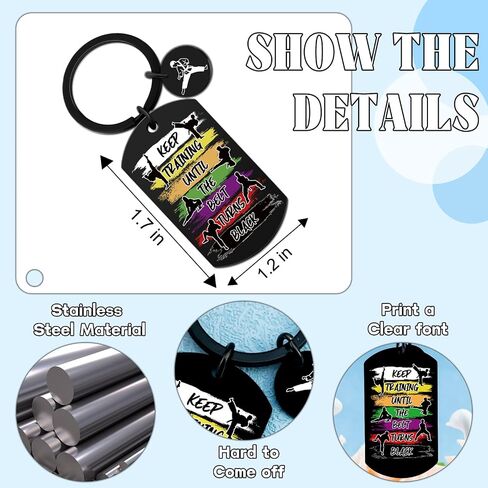 karate Gifts for Boys Taekwondo Gifts for Tae Kwon Do Lovers Jiu Jitsu Gifts for Taekwondo Teacher Black Belt Coach Instructor Jewelry Martial Art Keyring for Men Karate Lovers Keychain in Kuwait