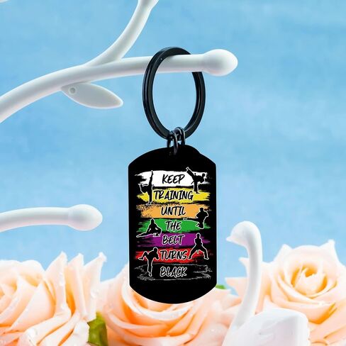 karate Gifts for Boys Taekwondo Gifts for Tae Kwon Do Lovers Jiu Jitsu Gifts for Taekwondo Teacher Black Belt Coach Instructor Jewelry Martial Art Keyring for Men Karate Lovers Keychain in Kuwait
