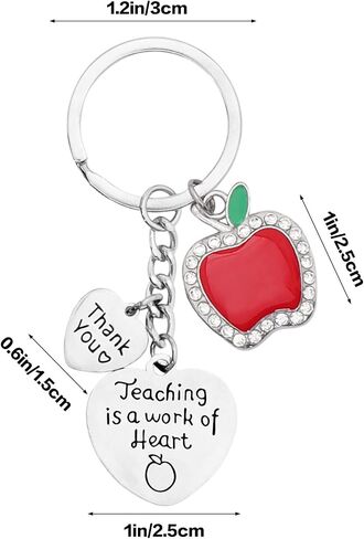 3 Pack Teacher Appreciation Gifts for Women Student to Teachers Apple Keychain Set Graduation Teacher's Day Gift for Teacher Mentor in Saudi Arabia