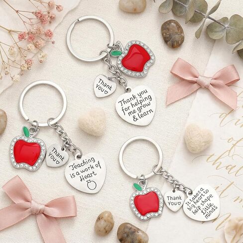 3 Pack Teacher Appreciation Gifts for Women Student to Teachers Apple Keychain Set Graduation Teacher's Day Gift for Teacher Mentor in Saudi Arabia