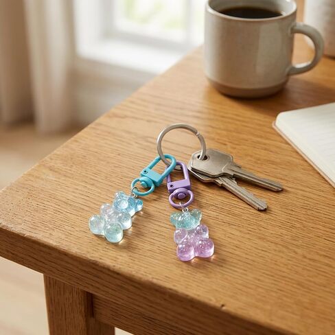 10PCS Gummy Bear Keychains, Cute Gummy Bear Charms for Bags, Colorful Gummy Bear Keychain Decorations, Trendy Accessories for Fashion Lovers and Collectors in Saudi Arabia