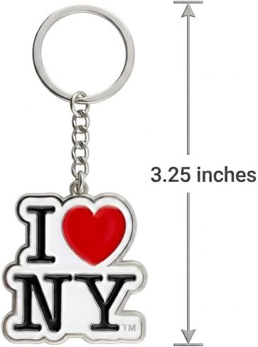 City-Souvenirs I Love NY Keychain, Unisex Adult, Multicolor, Metal, Travel, Double Ring in Kuwait