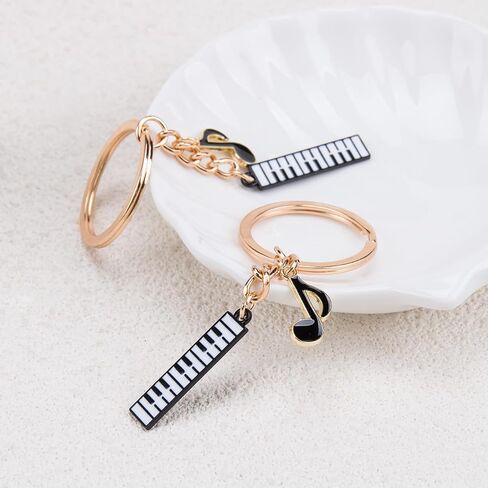 MOYEE 2Pcs Fashionable Alloy Music-Themed Keychains Piano Keyboard and Musical Note Charms for Bags Purses Musicians Piano Players Charming Piano Purse Accessory for Women in Saudi Arabia