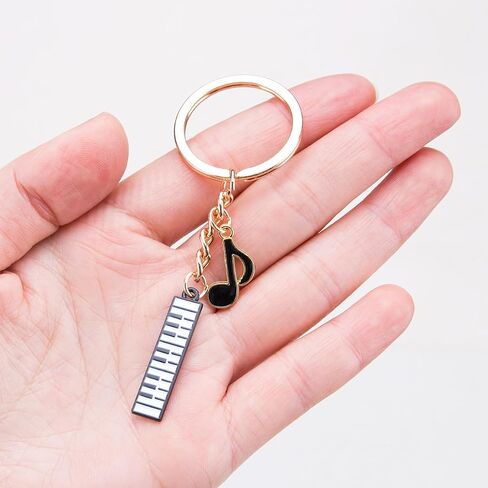 MOYEE 2Pcs Fashionable Alloy Music-Themed Keychains Piano Keyboard and Musical Note Charms for Bags Purses Musicians Piano Players Charming Piano Purse Accessory for Women in Saudi Arabia