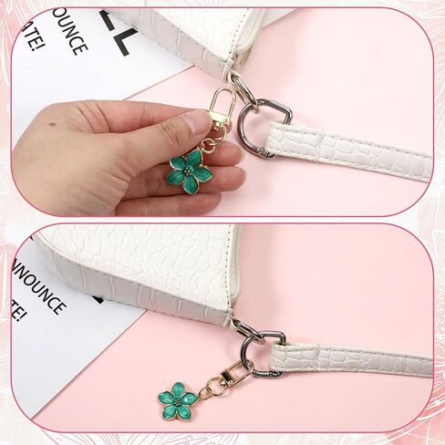 JJUNW Cute Flower Keychain, Small Flower Keychain, Aesthetic Keychain Charms Flower-Key Chain Charm Bag Purse Charm for Handbags Backpacks Earphone Case Decoration Accessories in Kuwait
